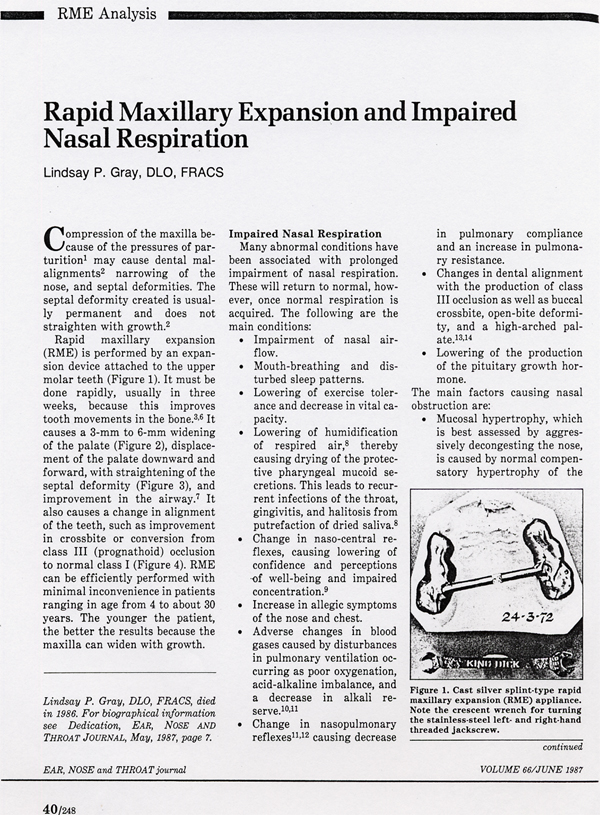 Rapid Maxillary Expansion and Impaired Nasal Respiration